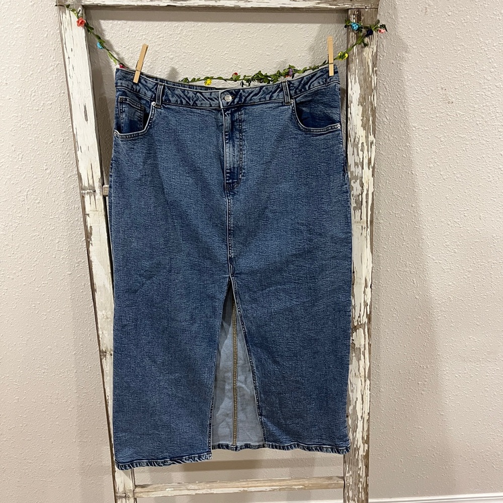 ASOS Blue Denim Maxi Skirt